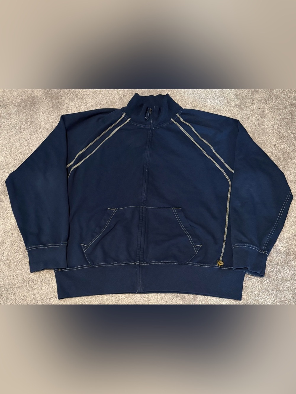 Lucky Brand Vintage Inspired Men’s Blue Full Zip Sweatshirt Size XL Pockets